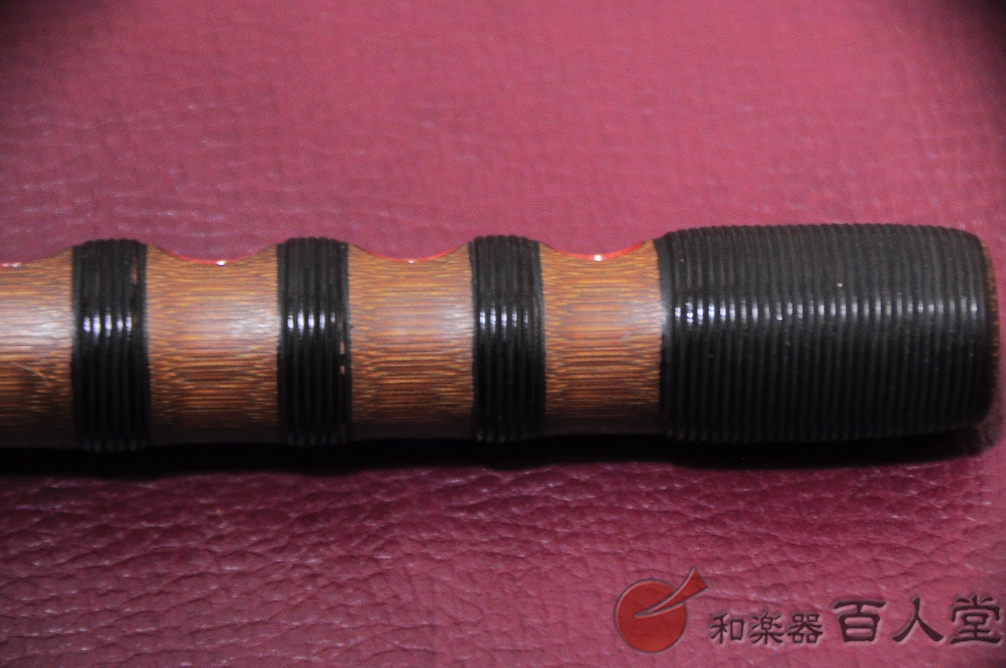 Musashino Gakki Dragon flute, sooty bamboo, rattan wrapped