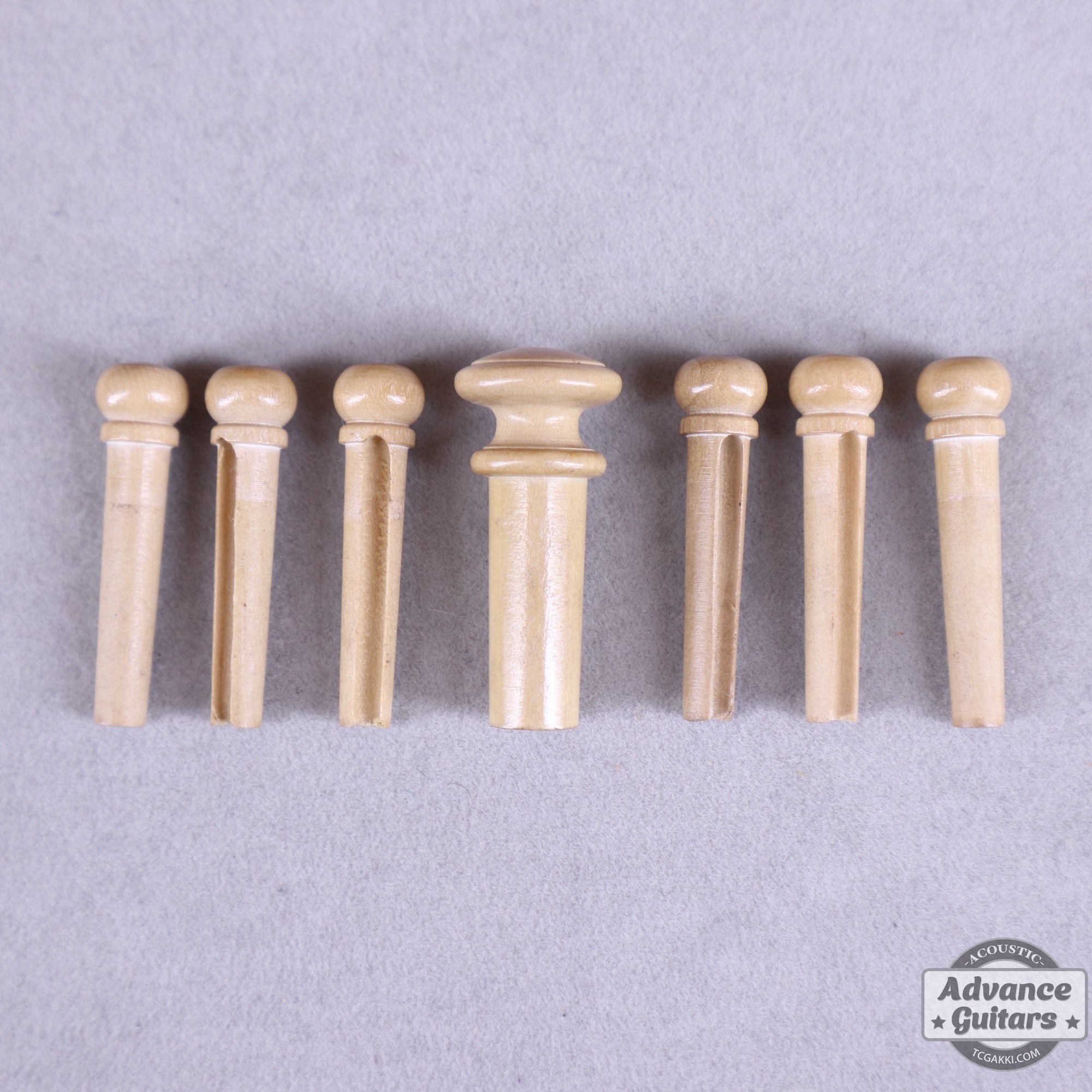 Preciso Wood Bridge Pin & End Pin Set(Boxwood & Abalone Dot) - TC楽器 - TCGAKKI