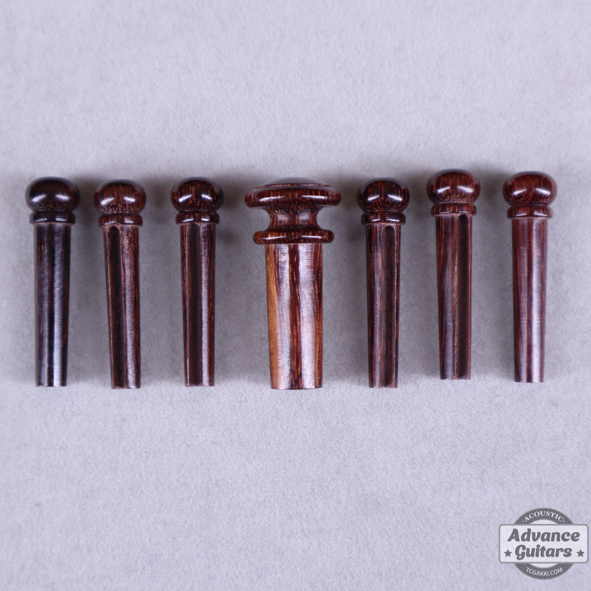 Preciso Wood Bridge Pin & End Pin Set(Rosewood & Abalone Dot) - TC楽器 - TCGAKKI