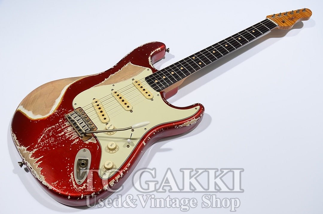 Dover SSS Candy Apple Red Over White Multicolor Heavy Aged 5A Flame Maple Neck - TC楽器 - TCGAKKI