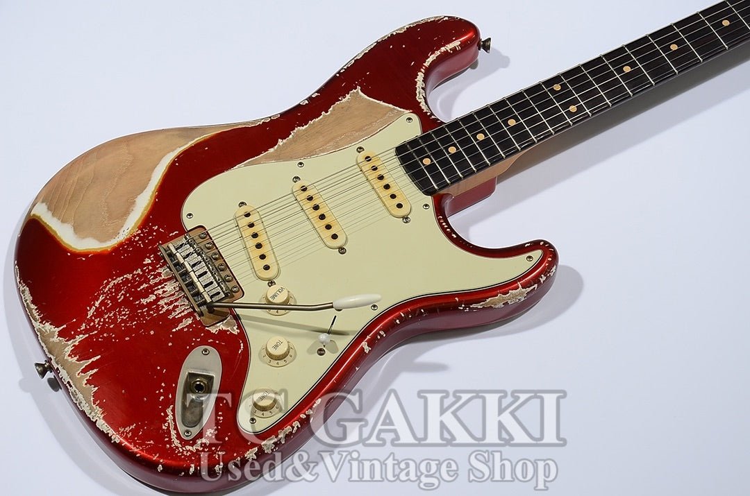 Dover SSS Candy Apple Red Over White Multicolor Heavy Aged 5A Flame Maple Neck - TC楽器 - TCGAKKI