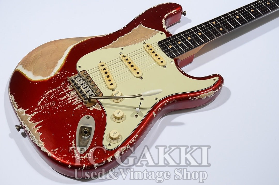 Dover SSS Candy Apple Red Over White Multicolor Heavy Aged 5A Flame Maple Neck - TC楽器 - TCGAKKI
