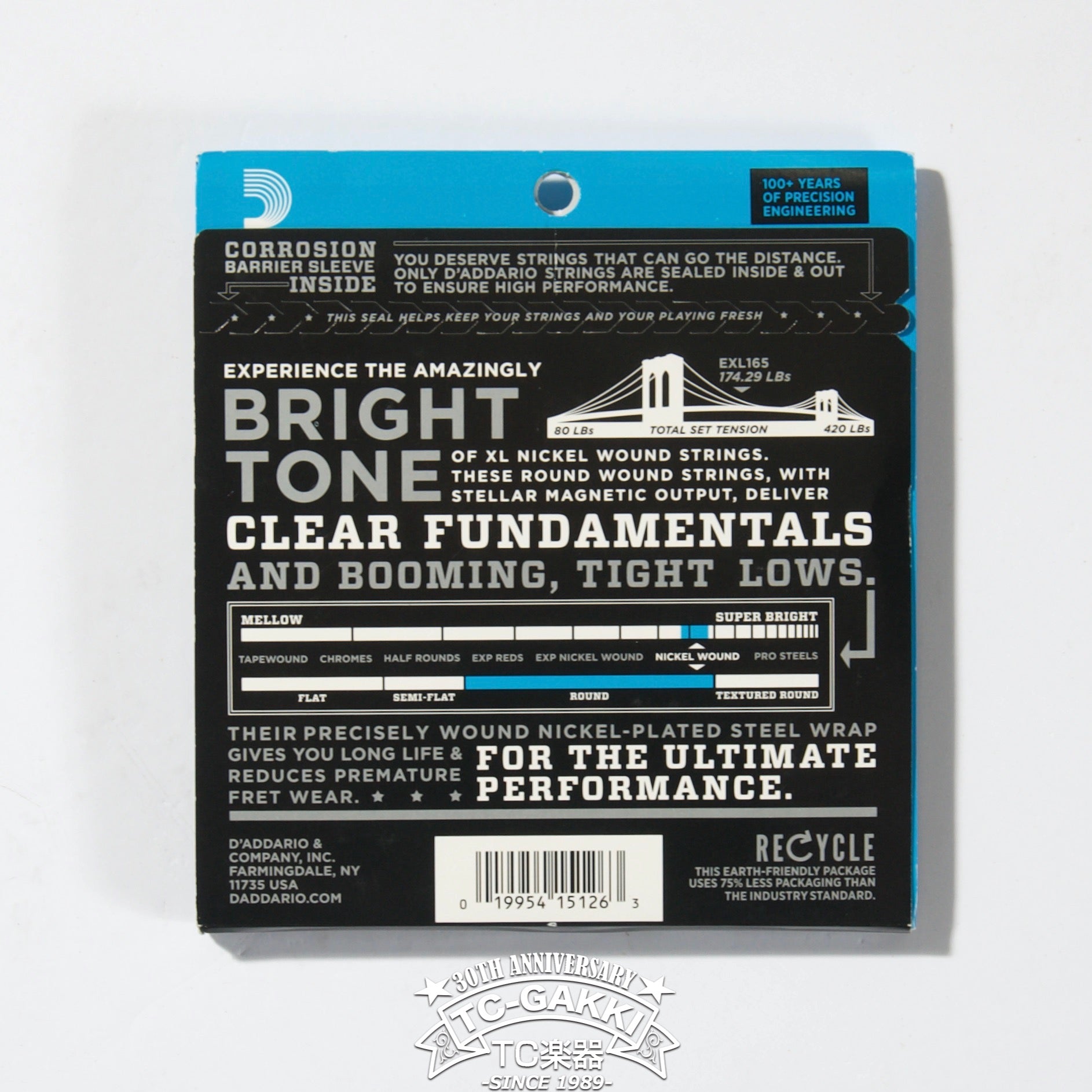 EXL165 Nickel Wound Bass Light Top Medium Bottom 45-105 - TC楽器 - TCGAKKI