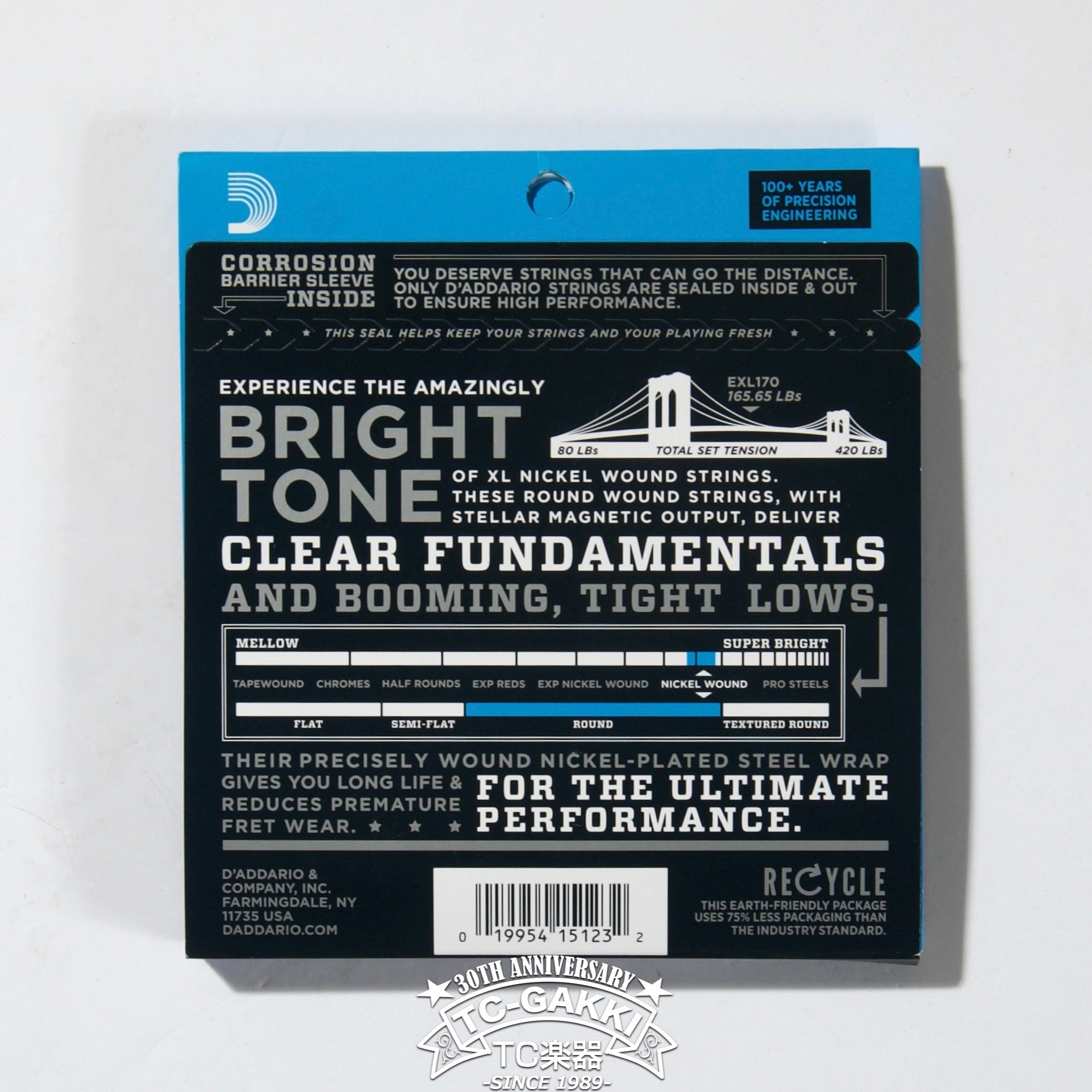 EXL170 Nickel Wound Bass Light 45-100 - TC楽器 - TCGAKKI