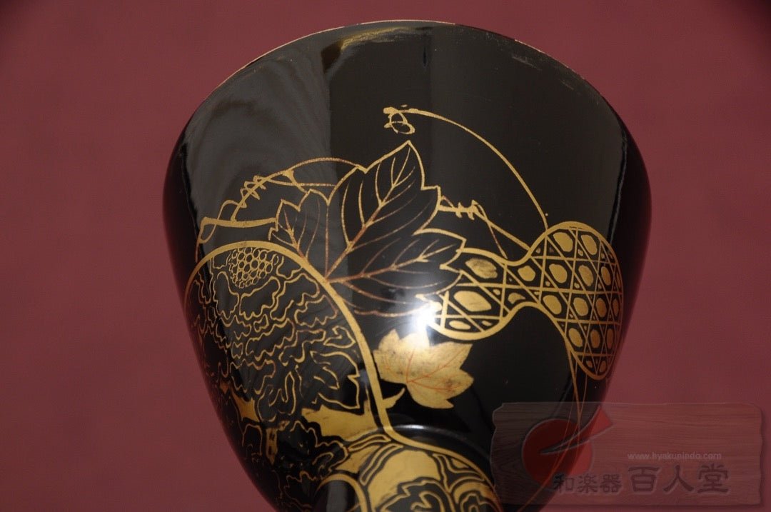 小鼓胴 瓢箪葵蒔絵小鼓胴、古革 - TC楽器 - TCGAKKI