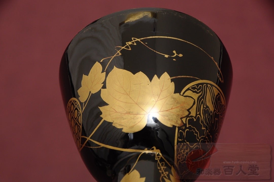 小鼓胴 瓢箪葵蒔絵小鼓胴、古革 - TC楽器 - TCGAKKI