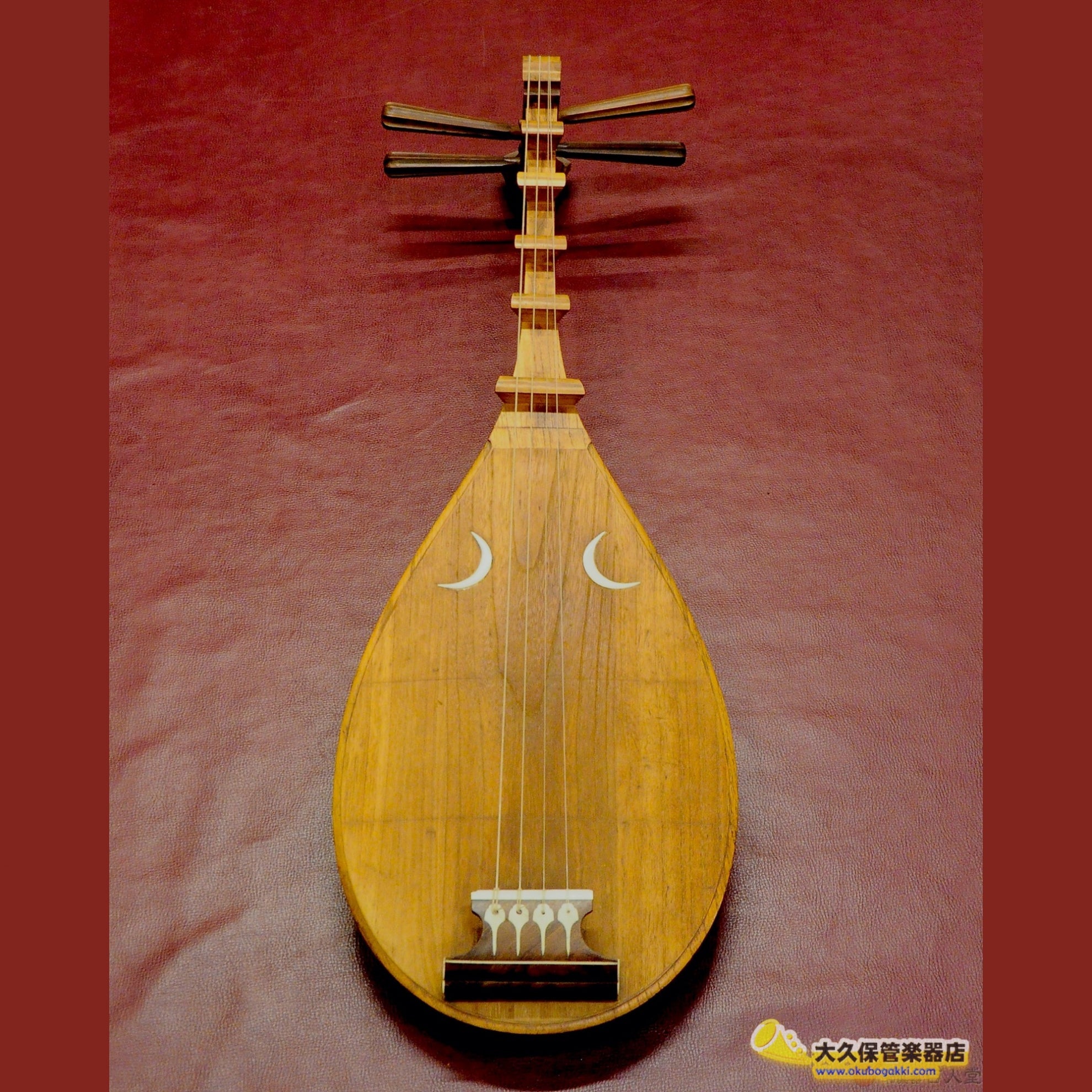 希少 薩摩琵琶 四弦四柱 高級半月細工 漆 和楽器 弦楽器 民族楽器 現状 