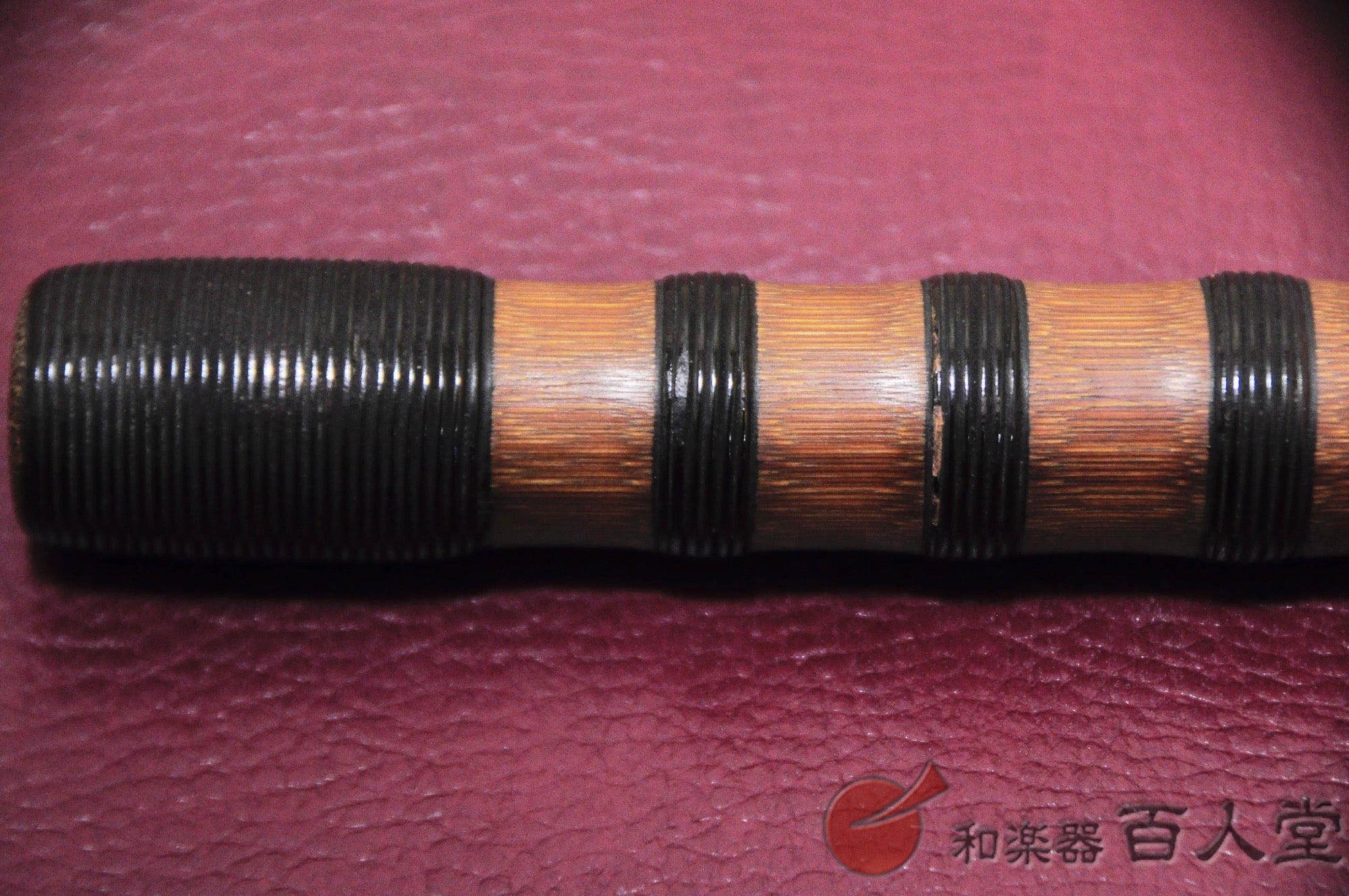 Musashino Gakki Dragon flute, sooty bamboo, rattan wrapped