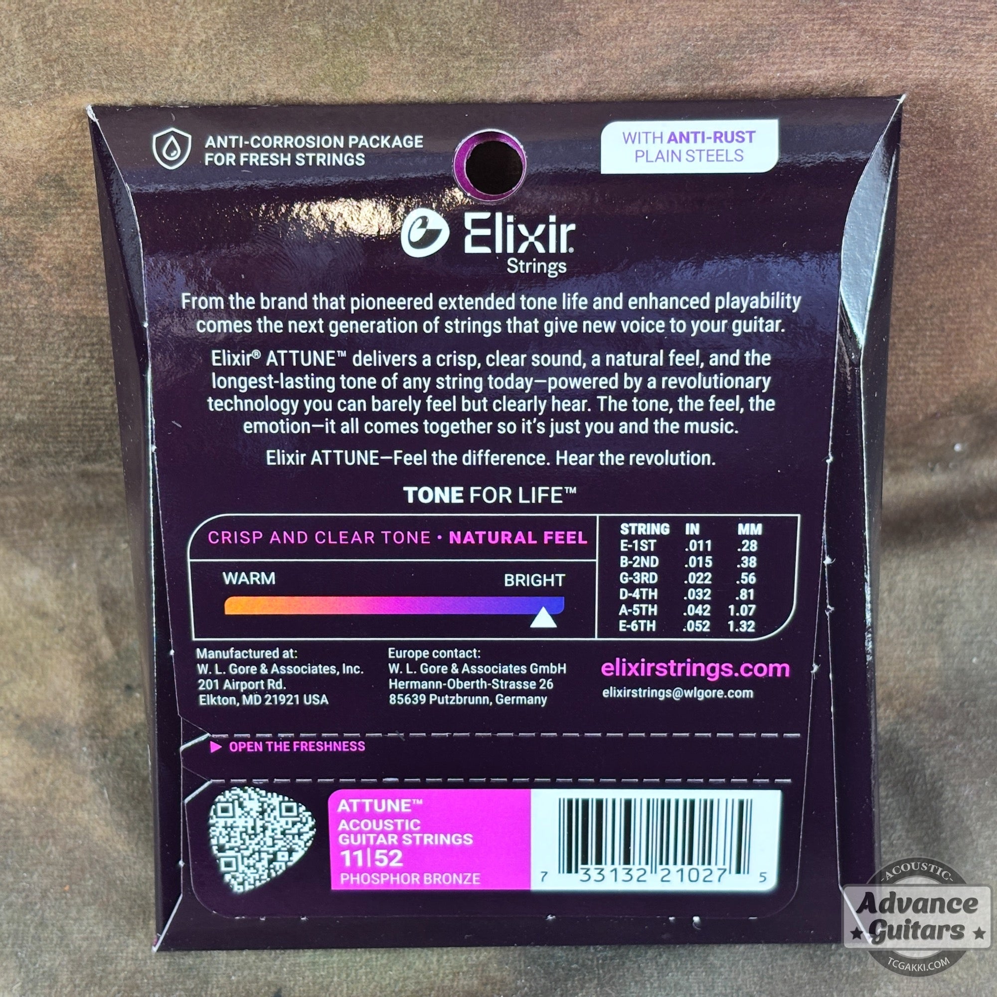 Elixir / ATTUNE Phosphor Bronze Custom Light 21027 - TC楽器 - TCGAKKI
