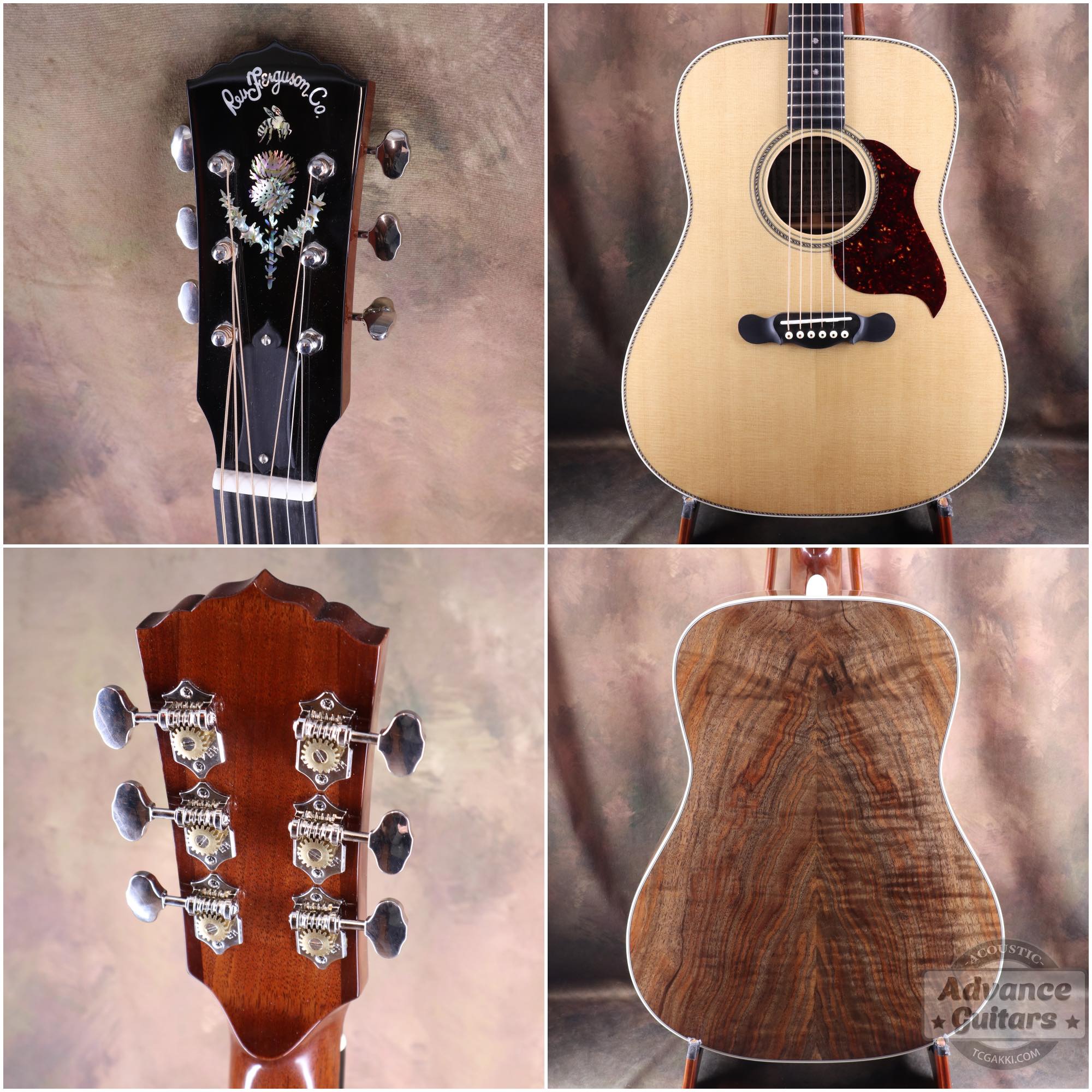 Ren Ferguson【新品】Flame Claro Walnut Dreadnought Advance Guitars