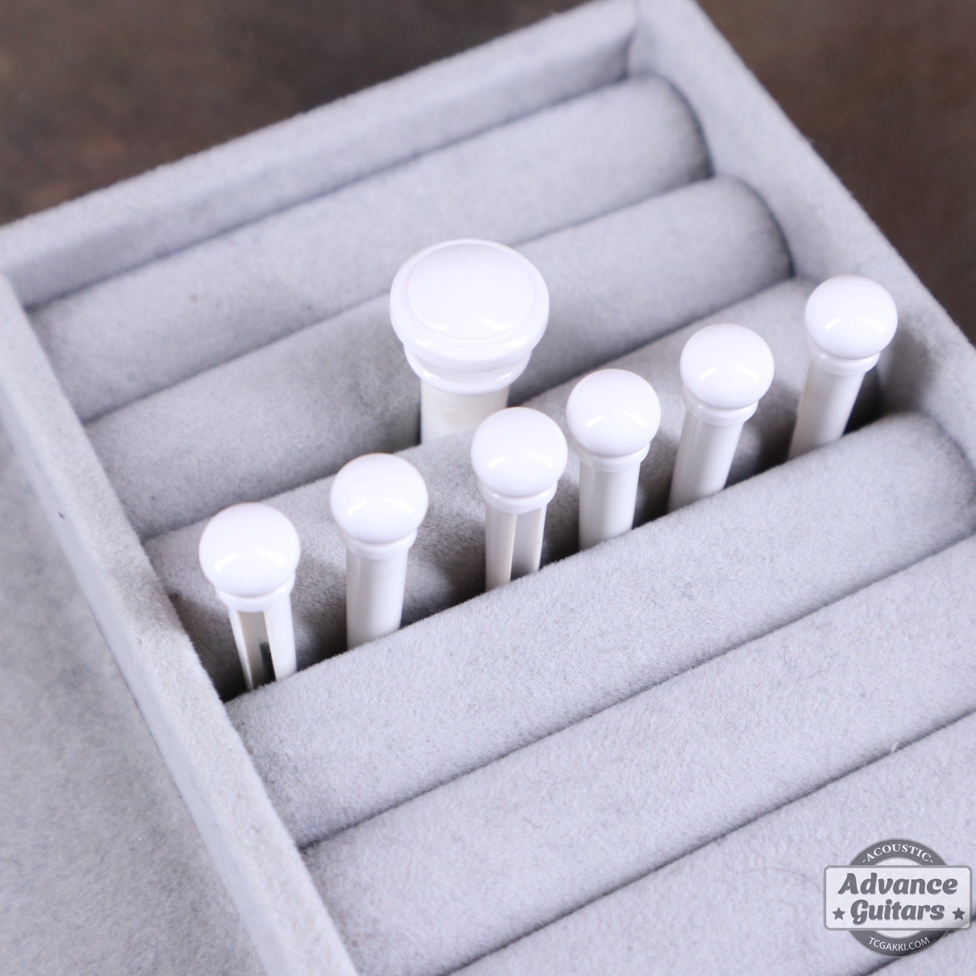 Preciso Bridge Pin & Endpin Set(White Galalith Plane) - TC楽器 - TCGAKKI