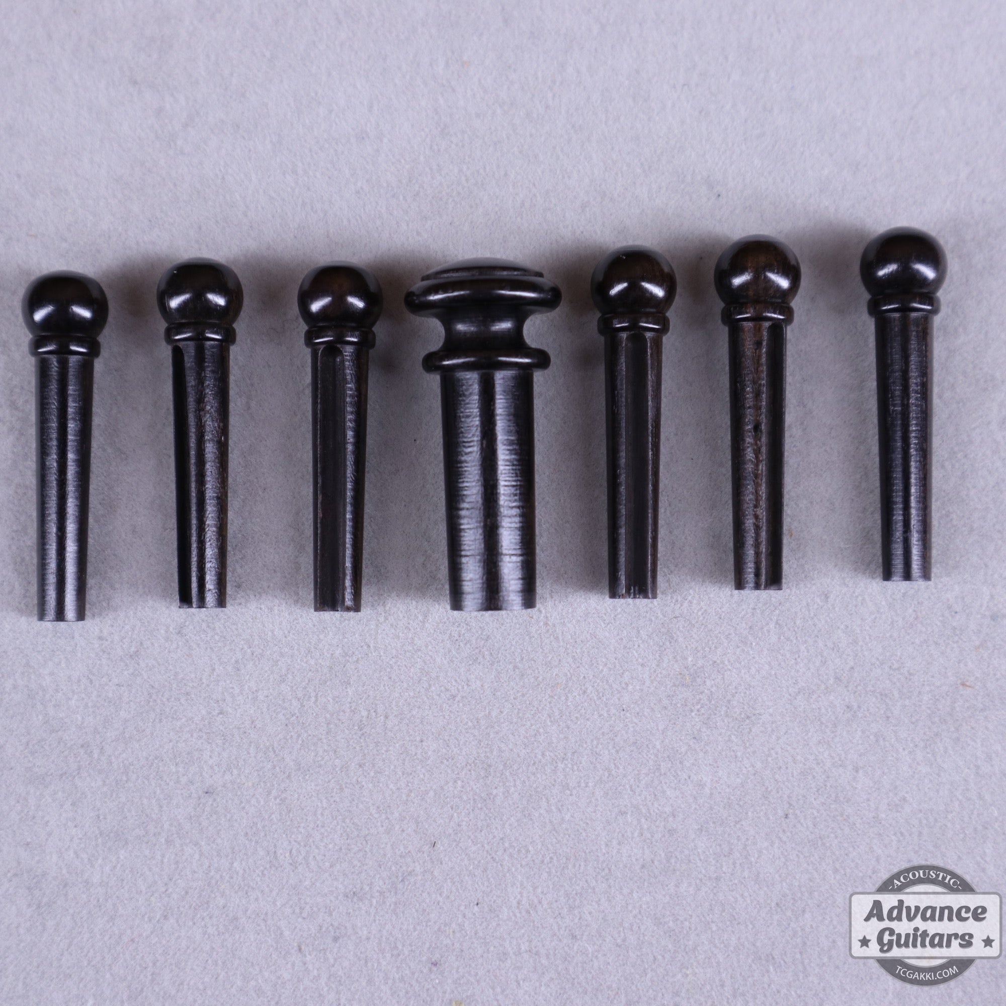 Preciso Domed Wood Bridge Pin & End Pin Set（Ebony & Abalone Dot） - TC楽器 - TCGAKKI
