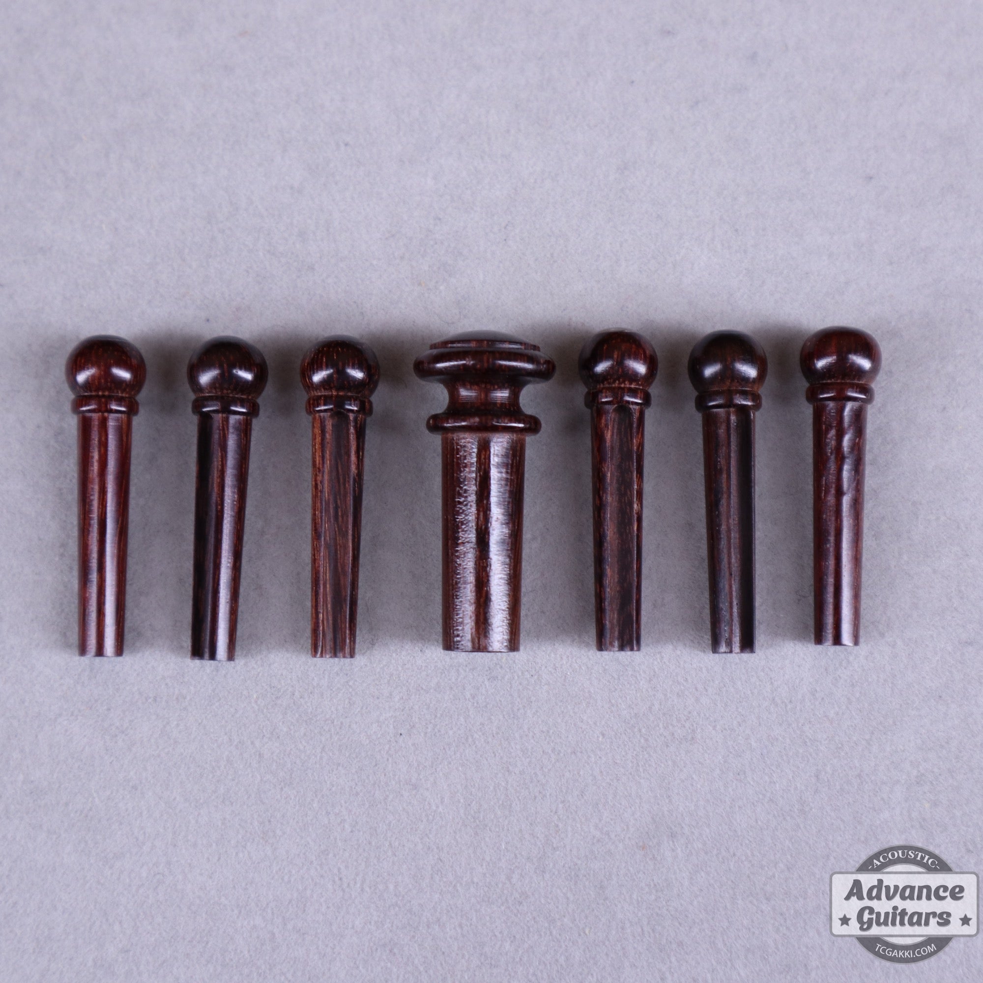 Preciso Domed Wood Bridge Pin & End Pin Set（Rosewood & Abalone Dot） - TC楽器 - TCGAKKI