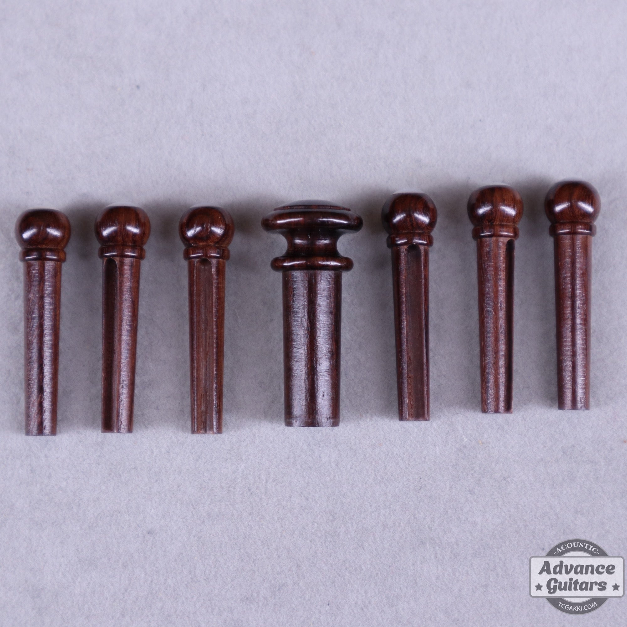 Preciso Domed Wood Bridge Pin & End Pin Set（Rosewood & Mother of