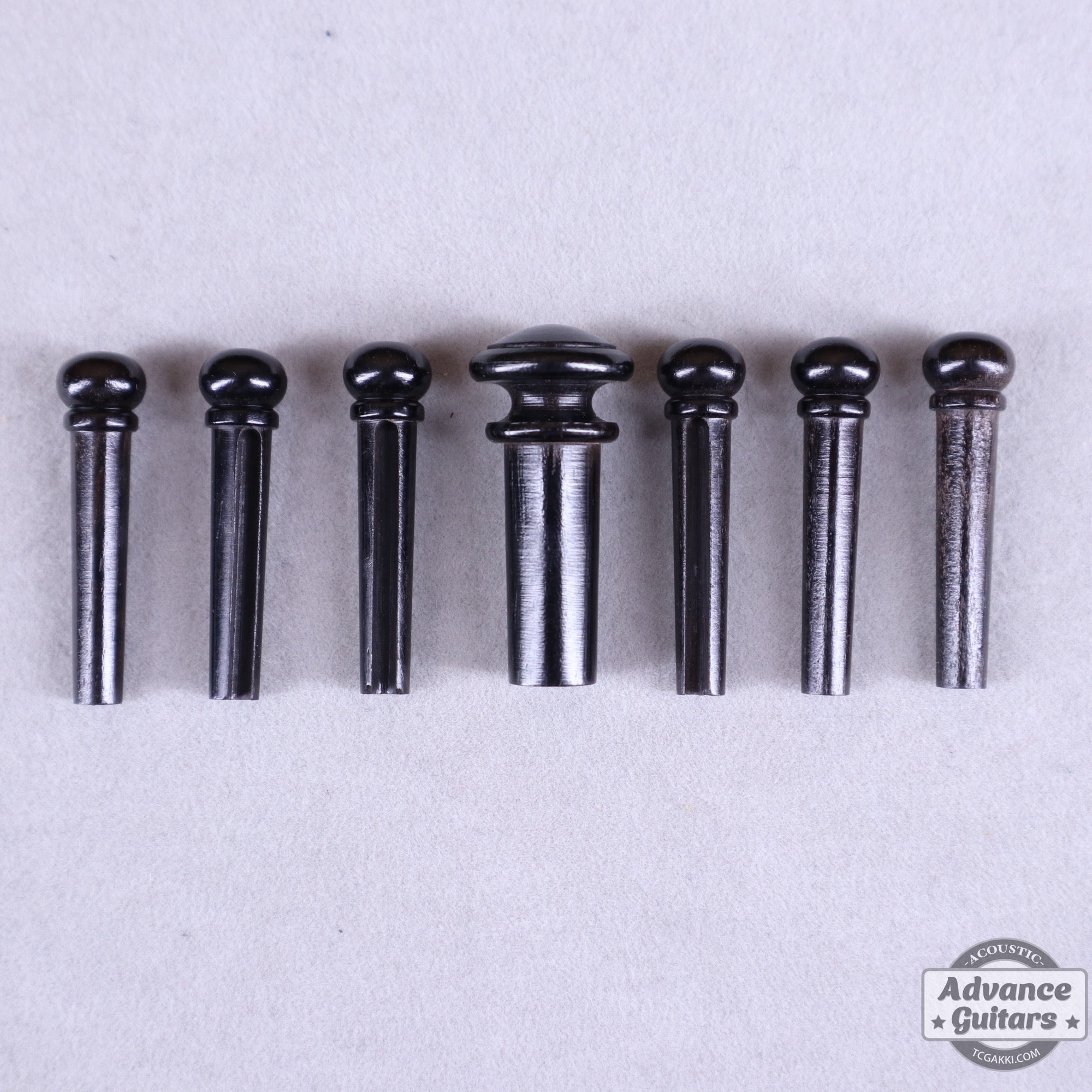 Preciso Wood Bridge Pin & End Pin Set（Ebony Plain） - TC楽器 - TCGAKKI