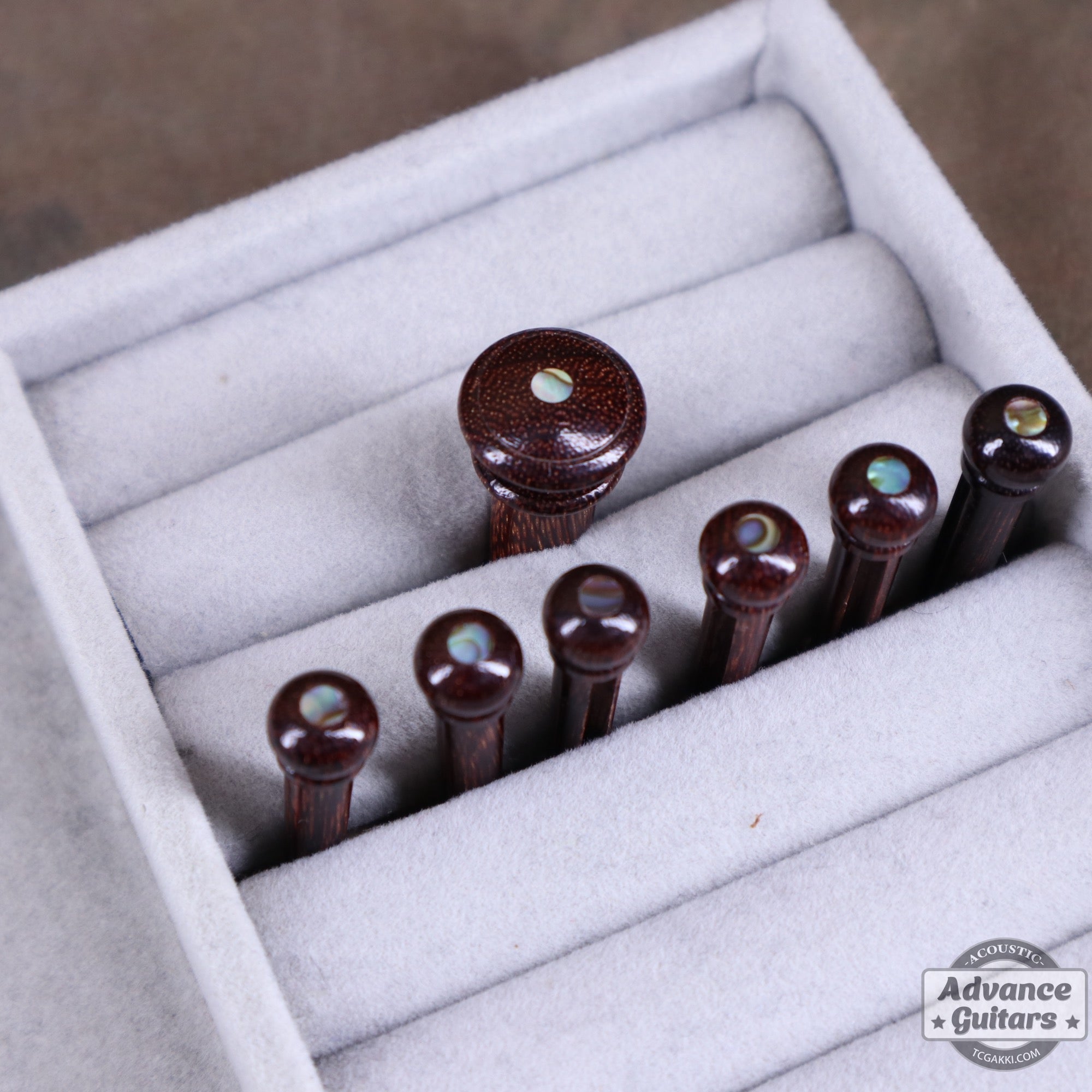 Preciso Wood Bridge Pin & End Pin Set（Rosewood & Abalone Dot） - TC楽器 - TCGAKKI