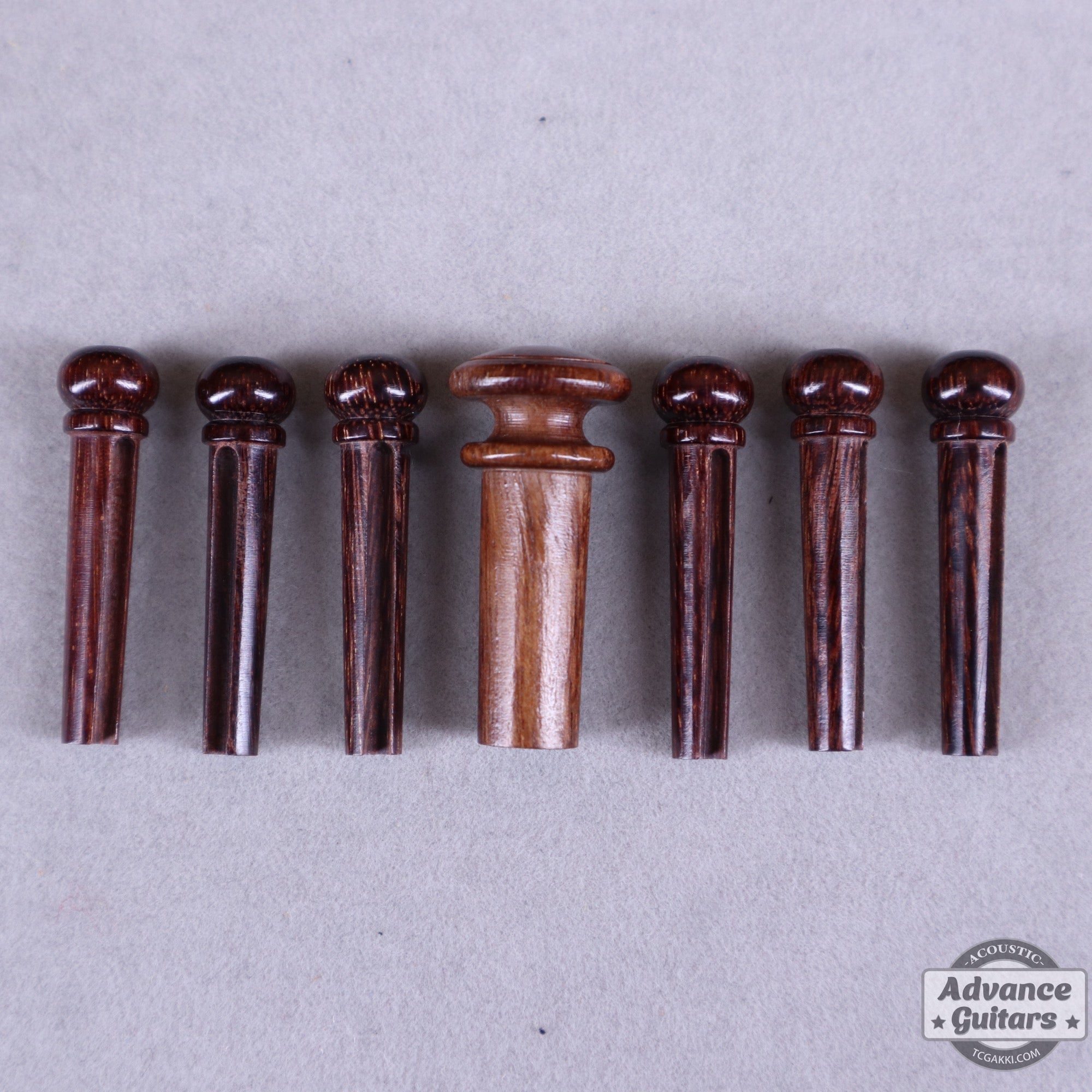 Preciso Wood Bridge Pin & End Pin Set（Rosewood & Mother of Pearl Dot） - TC楽器 - TCGAKKI