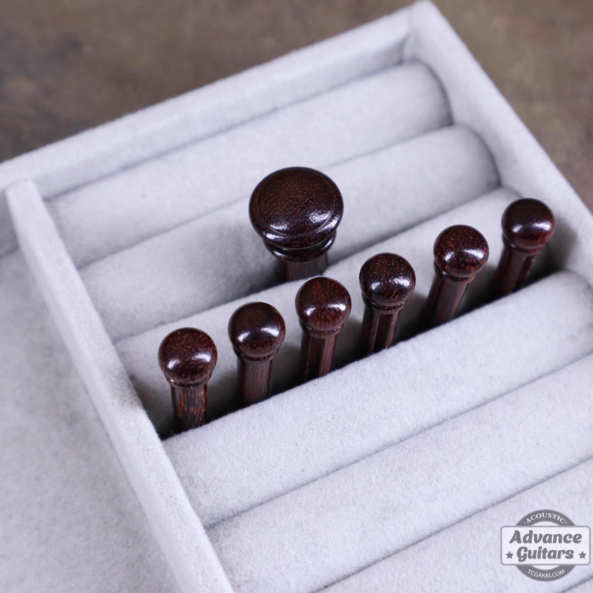 Preciso Wood Bridge Pin & End Pin Set（Rosewood Plain） - TC楽器 - TCGAKKI