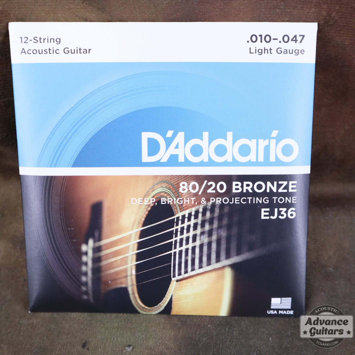 D'Addario / 12 cordes en bronze 80/20 Light EJ36 [pour guitare à 12 cordes]