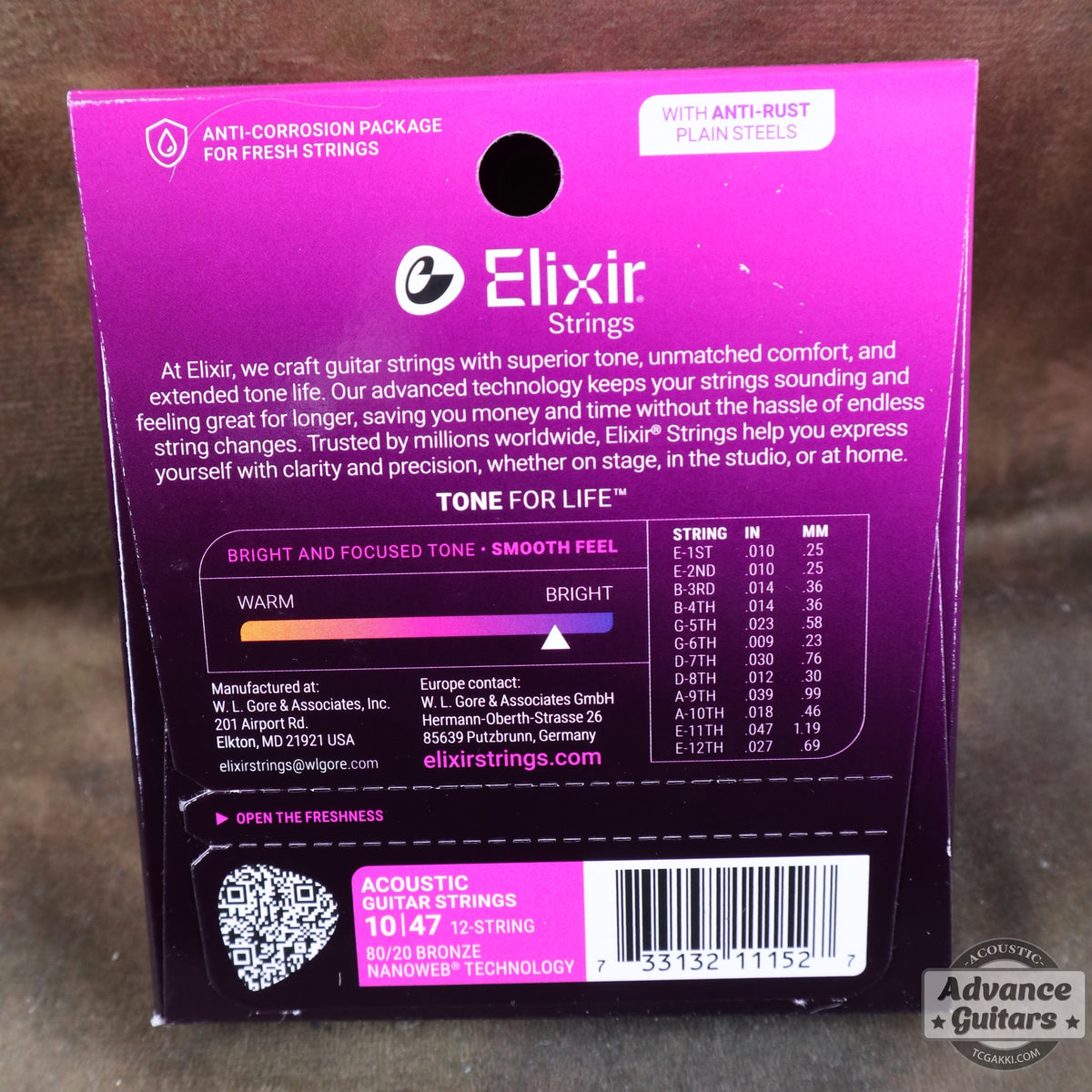 Elixir / NANOWEB Bronze Light #11152【12弦ギター用】