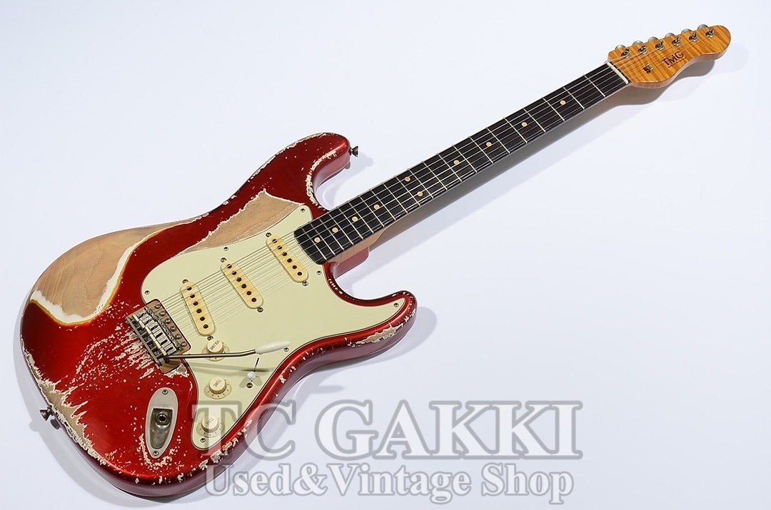 Dover SSS Candy Apple Red Over White Multicolor Heavy Aged 5A Flame Maple Neck - TC楽器 - TCGAKKI